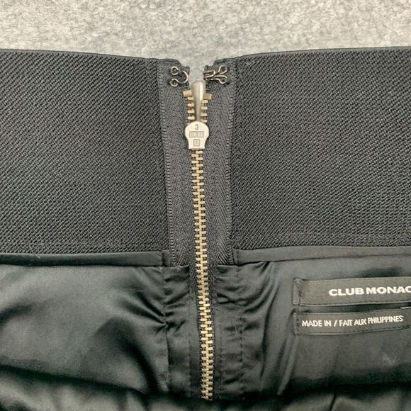 Club Monaco Faux Wrap Tulip Skirt Womens 4 Back Zip Lined Pleated Stretch Band - Picture 5 of 13